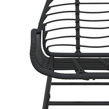 5 Dele Spisebordssæt Til Haven M. Hynder Polyrattan Glas Sort