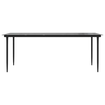 5 Dele Spisebordssæt Til Haven M. Hynder Polyrattan Glas Sort