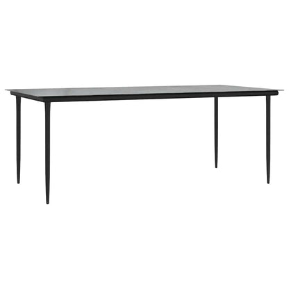 5 Dele Spisebordssæt Til Haven M. Hynder Polyrattan Glas Sort