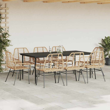 5 Dele Spisebordssæt Til Haven M. Hynder Polyrattan Glas Brun