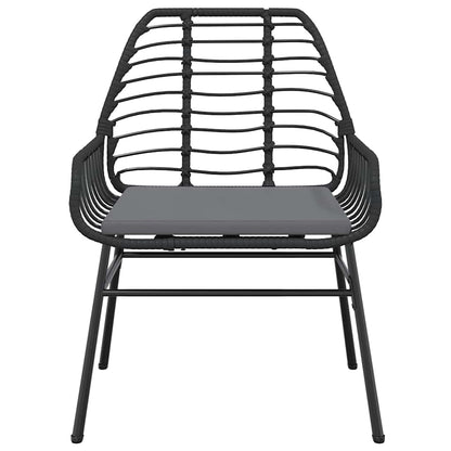 5 Dele Spisebordssæt Til Haven M. Hynder Polyrattan Glas Sort