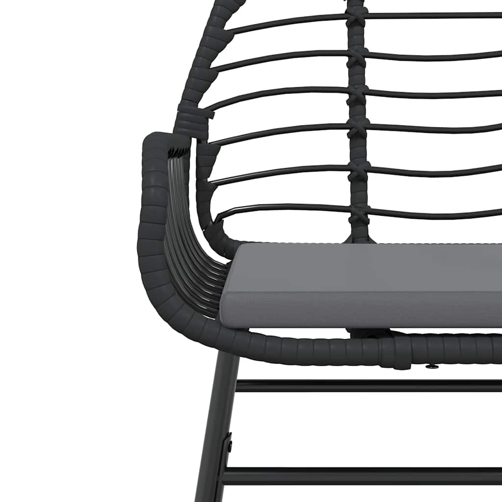 5 Dele Spisebordssæt Til Haven M. Hynder Polyrattan Glas Sort