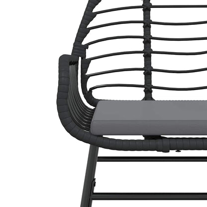 5 Dele Spisebordssæt Til Haven M. Hynder Polyrattan Glas Sort