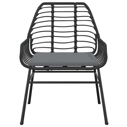 5 Dele Spisebordssæt Til Haven M. Hynder Polyrattan Glas Sort
