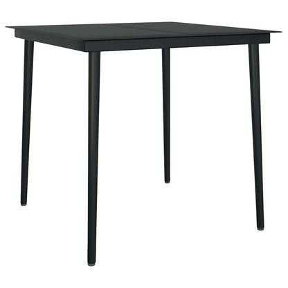 5 Dele Spisebordssæt Til Haven M. Hynder Polyrattan Glas Sort