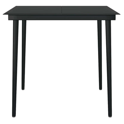 5 Dele Spisebordssæt Til Haven M. Hynder Polyrattan Glas Sort