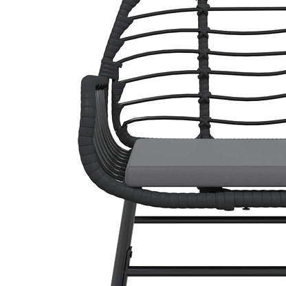 5 Dele Spisebordssæt Til Haven M. Hynder Polyrattan Glas Sort