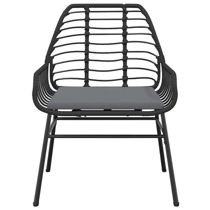 5 Dele Spisebordssæt Til Haven M. Hynder Polyrattan Glas Sort