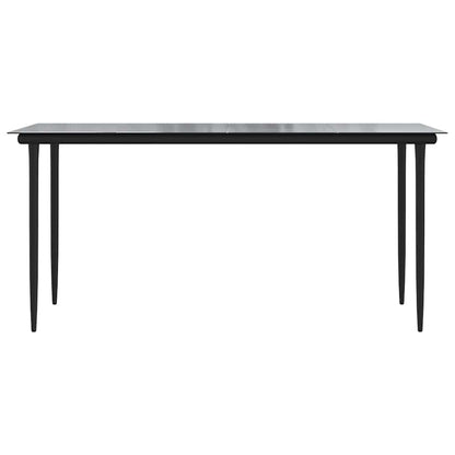 5 Dele Spisebordssæt Til Haven M. Hynder Polyrattan Glas Sort
