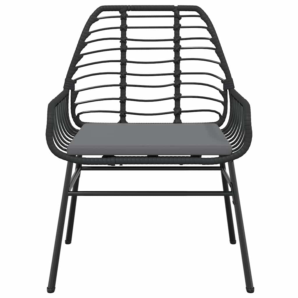 5 Dele Spisebordssæt Til Haven M. Hynder Polyrattan Glas Sort