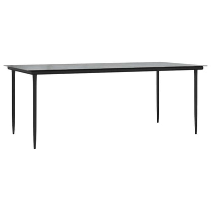 5 Dele Spisebordssæt Til Haven M. Hynder Polyrattan Glas Sort