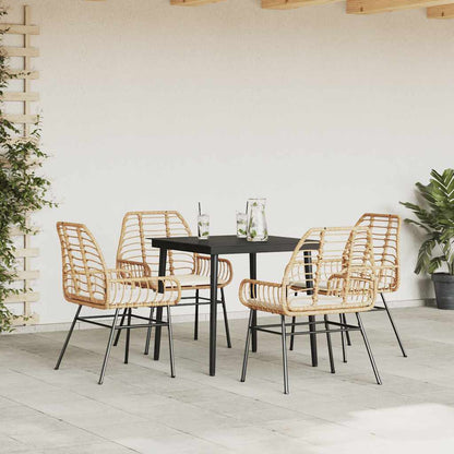 5 Dele Spisebordssæt Til Haven M. Hynder Polyrattan Glas - Billede 3