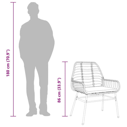 5 Dele Spisebordssæt Til Haven M. Hynder Polyrattan Glas Brun