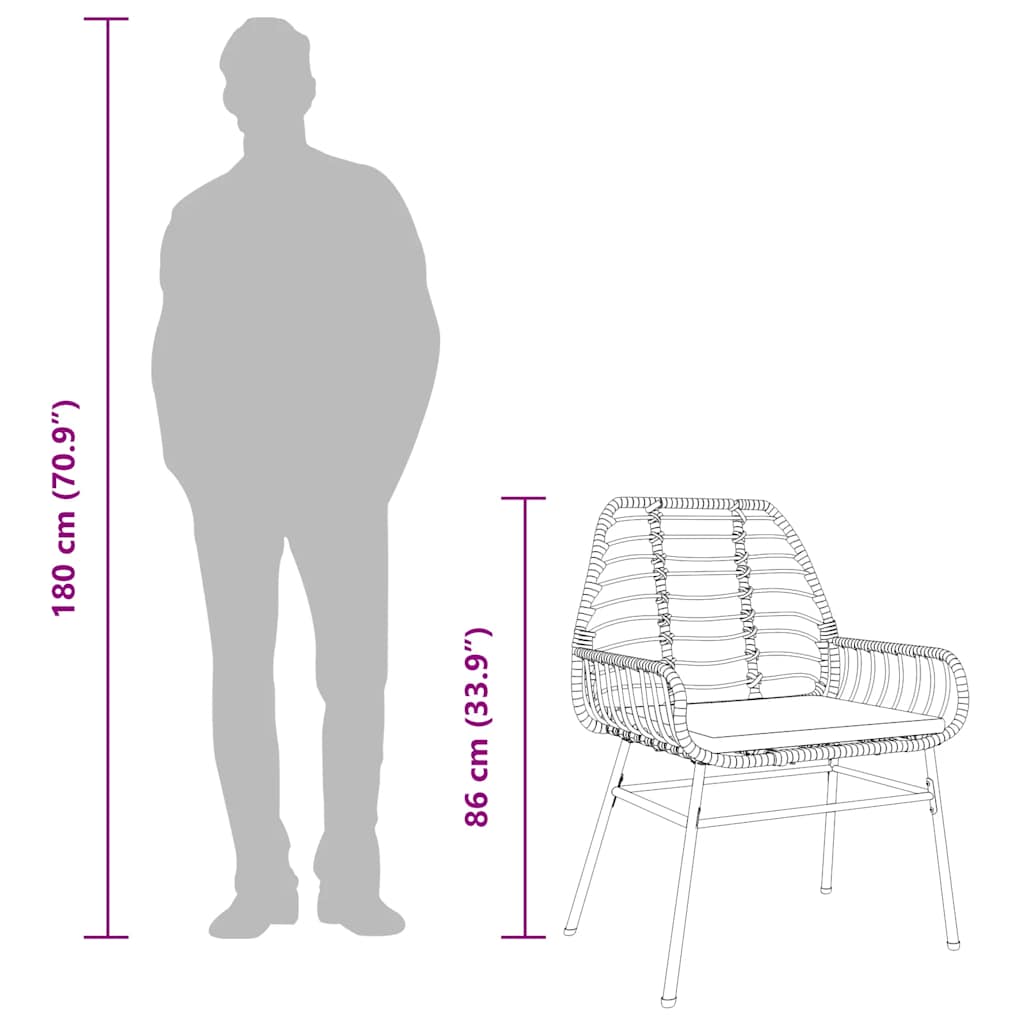 7 Dele Spisebordssæt Til Haven M. Hynder Polyrattan Glas - Billede 11