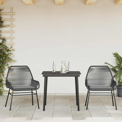 9 Dele Spisebordssæt Til Haven Med Hynder Polyrattan Glas