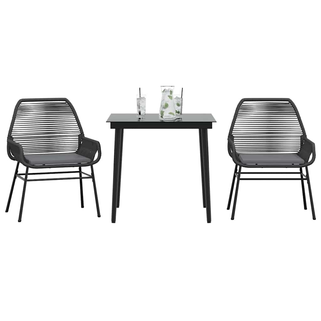 9 Dele Spisebordssæt Til Haven Med Hynder Polyrattan Glas