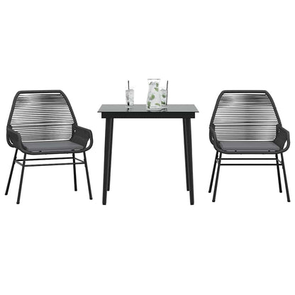 9 Dele Spisebordssæt Til Haven Med Hynder Polyrattan Glas