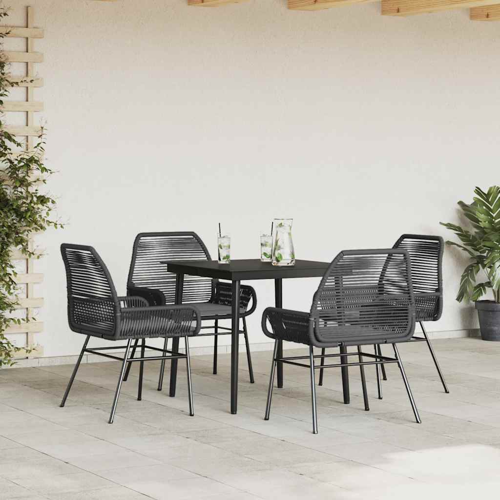 9 Dele Spisebordssæt Til Haven Med Hynder Polyrattan Glas