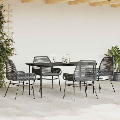 9 Dele Spisebordssæt Til Haven Med Hynder Polyrattan Glas