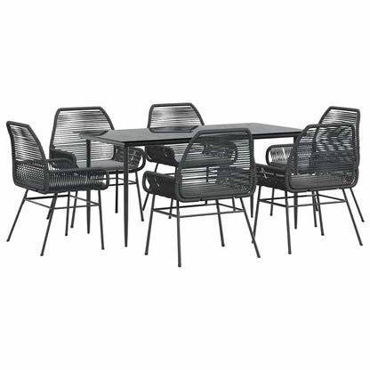 9 Dele Spisebordssæt Til Haven Med Hynder Polyrattan Glas