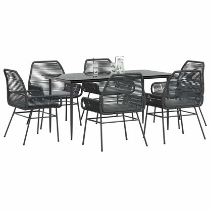 9 Dele Spisebordssæt Til Haven Med Hynder Polyrattan Glas