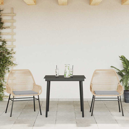 9 Dele Spisebordssæt Til Haven Med Hynder Polyrattan Glas