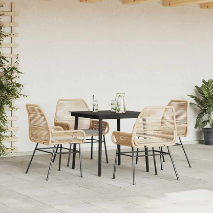 9 Dele Spisebordssæt Til Haven Med Hynder Polyrattan Glas