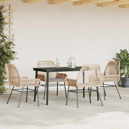 9 Dele Spisebordssæt Til Haven Med Hynder Polyrattan Glas