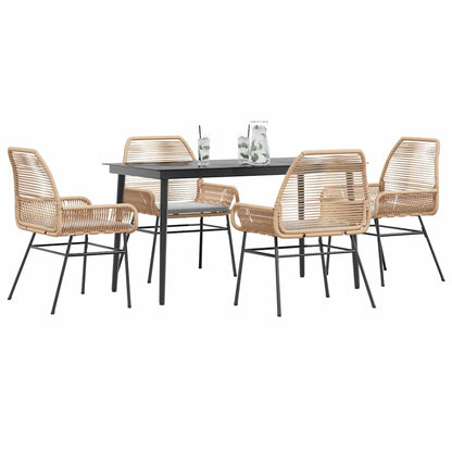9 Dele Spisebordssæt Til Haven Med Hynder Polyrattan Glas