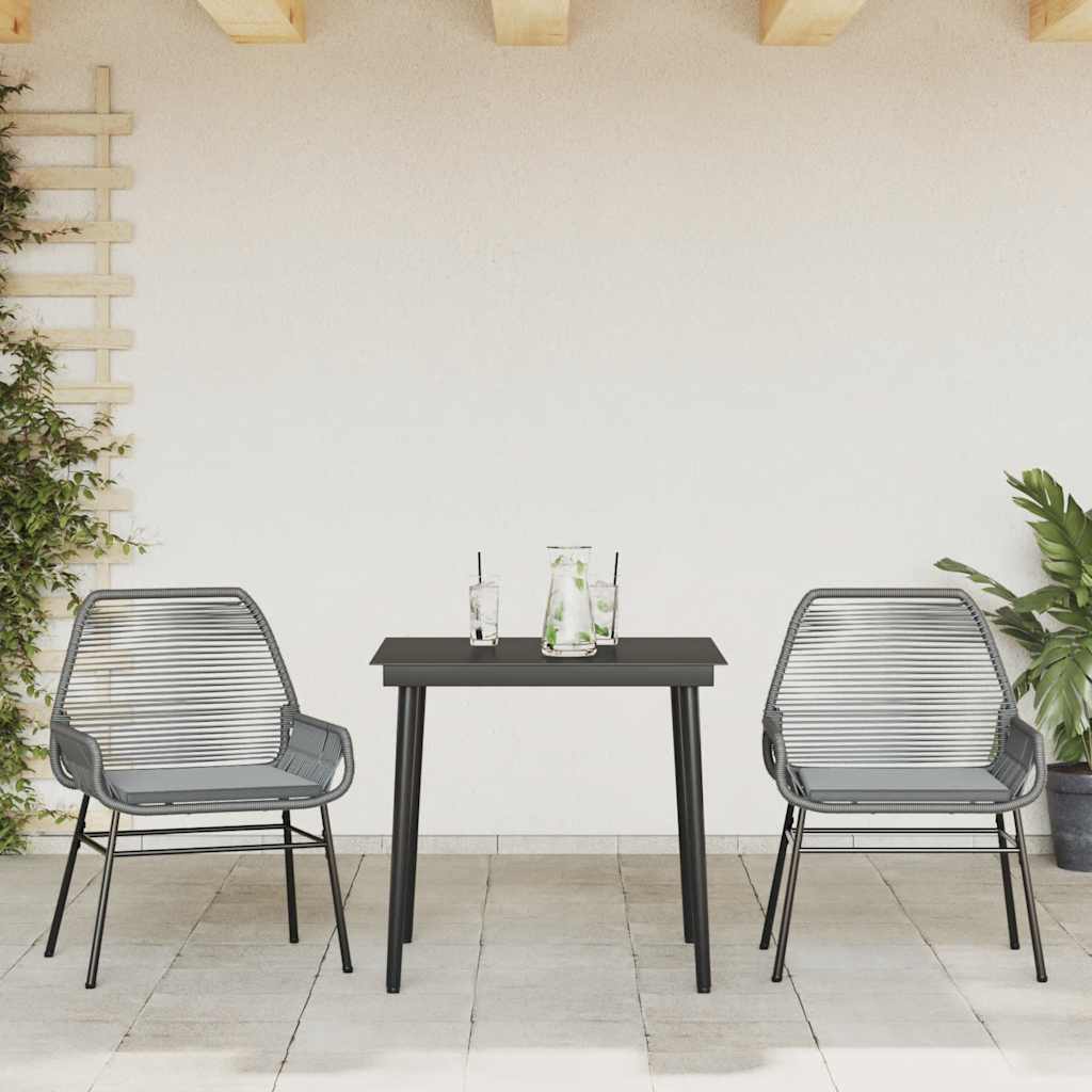 9 Dele Spisebordssæt Til Haven Med Hynder Polyrattan Glas