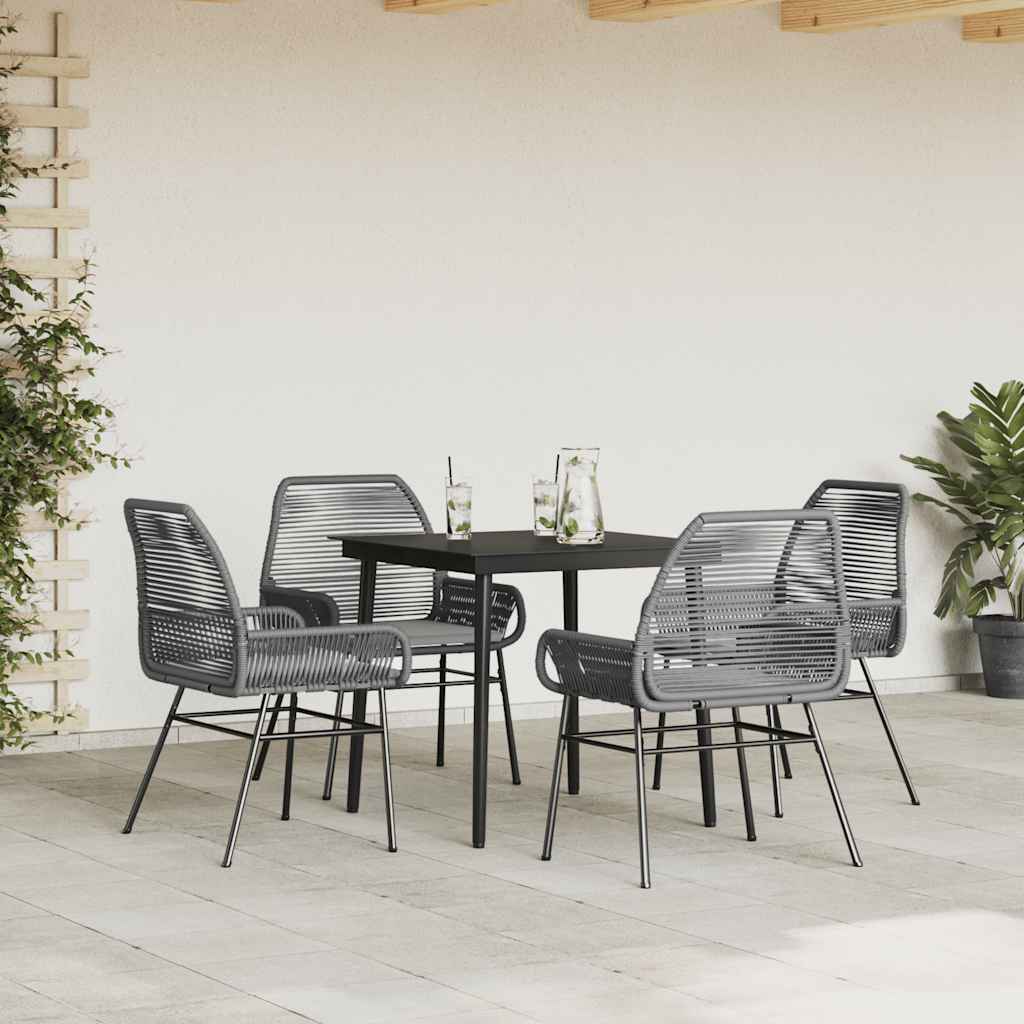 9 Dele Spisebordssæt Til Haven Med Hynder Polyrattan Glas