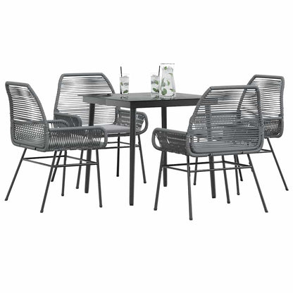 9 Dele Spisebordssæt Til Haven Med Hynder Polyrattan Glas