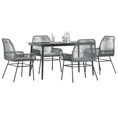 9 Dele Spisebordssæt Til Haven Med Hynder Polyrattan Glas