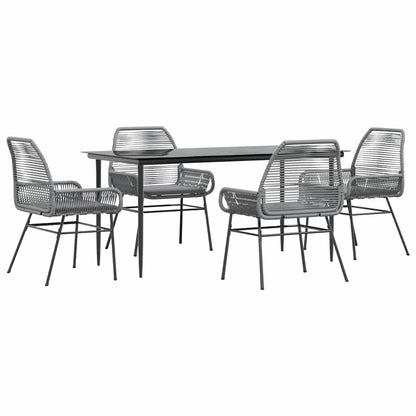 9 Dele Spisebordssæt Til Haven Med Hynder Polyrattan Glas