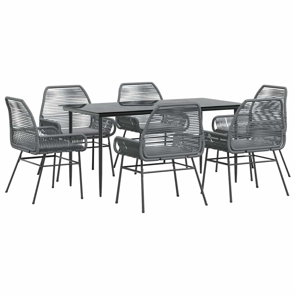 9 Dele Spisebordssæt Til Haven Med Hynder Polyrattan Glas