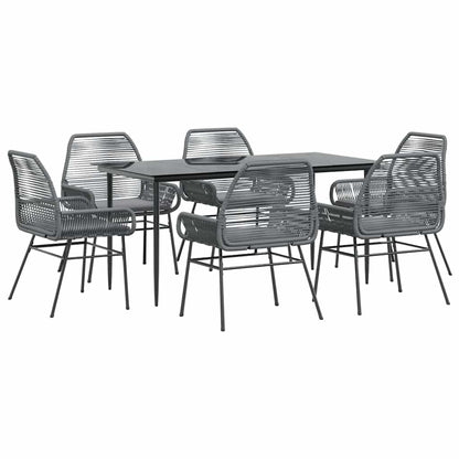 9 Dele Spisebordssæt Til Haven Med Hynder Polyrattan Glas