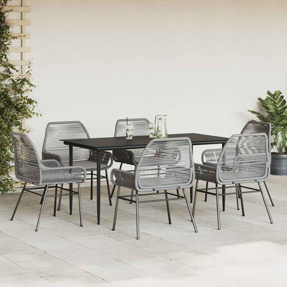 9 Dele Spisebordssæt Til Haven Med Hynder Polyrattan Glas