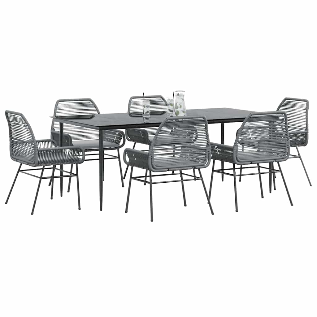 9 Dele Spisebordssæt Til Haven Med Hynder Polyrattan Glas