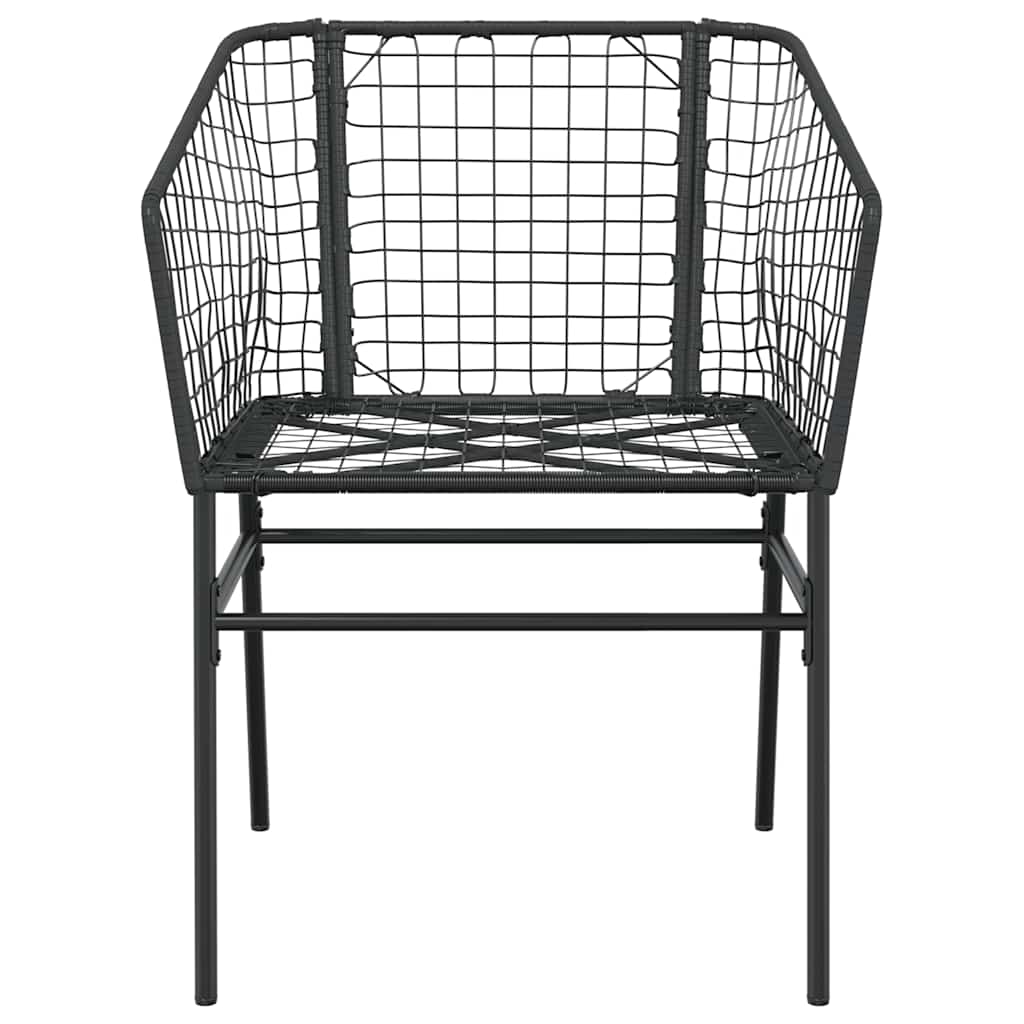 5 Dele Spisebordssæt Til Haven M. Hynder Polyrattan Glas Sort