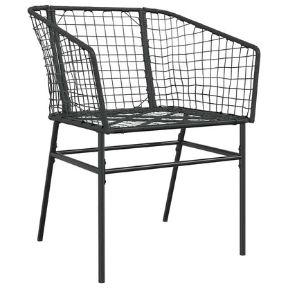 5 Dele Spisebordssæt Til Haven M. Hynder Polyrattan Glas Sort