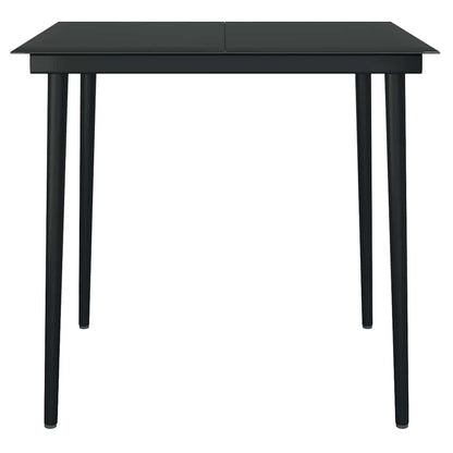5 Dele Spisebordssæt Til Haven M. Hynder Polyrattan Glas Sort