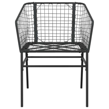 5 Dele Spisebordssæt Til Haven M. Hynder Polyrattan Glas Sort