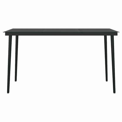 5 Dele Spisebordssæt Til Haven M. Hynder Polyrattan Glas Sort