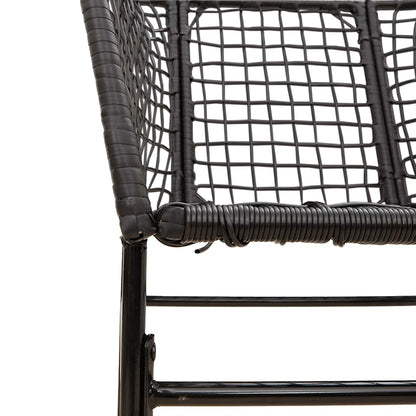 5 Dele Spisebordssæt Til Haven M. Hynder Polyrattan Glas Sort