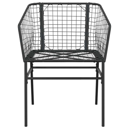 5 Dele Spisebordssæt Til Haven M. Hynder Polyrattan Glas Sort