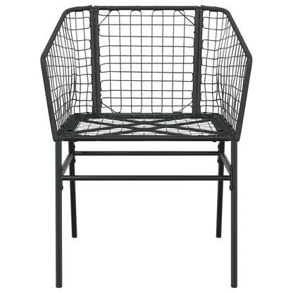 5 Dele Spisebordssæt Til Haven M. Hynder Polyrattan Glas Sort
