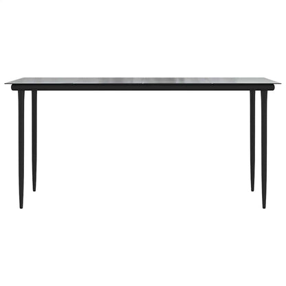 5 Dele Spisebordssæt Til Haven M. Hynder Polyrattan Glas Sort