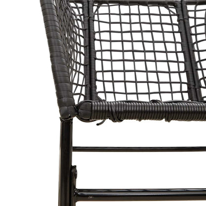 5 Dele Spisebordssæt Til Haven M. Hynder Polyrattan Glas Sort