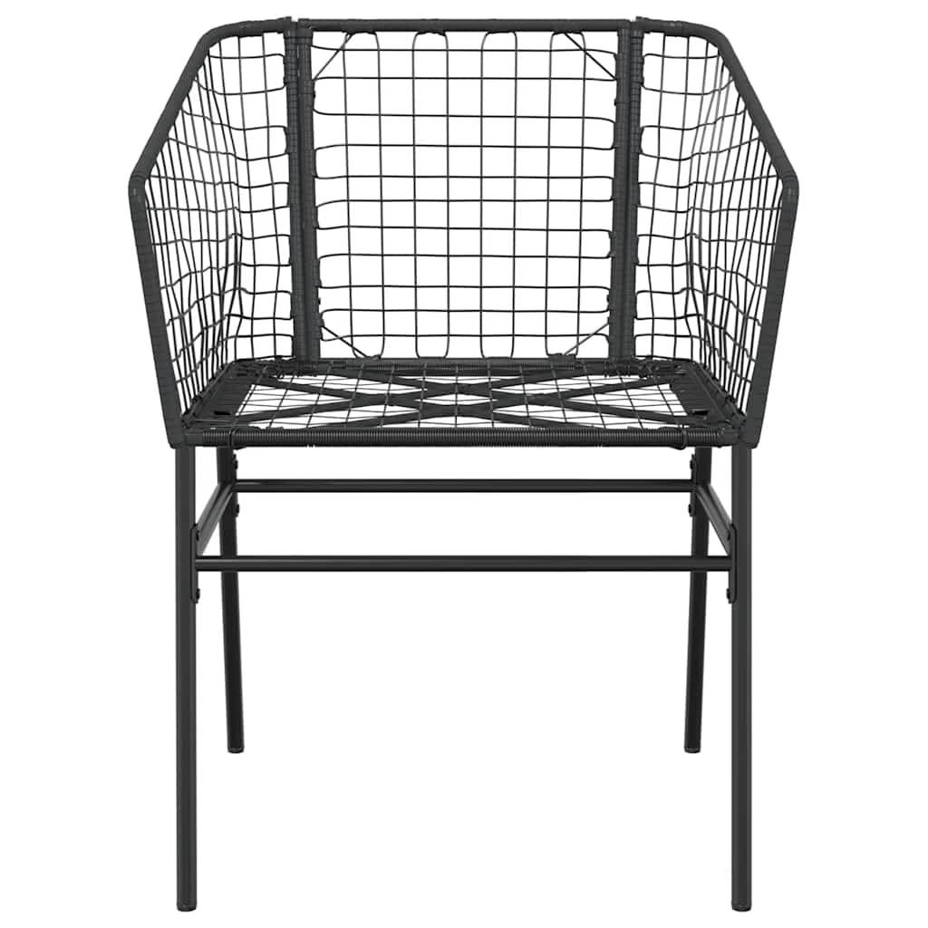 5 Dele Spisebordssæt Til Haven M. Hynder Polyrattan Glas Sort