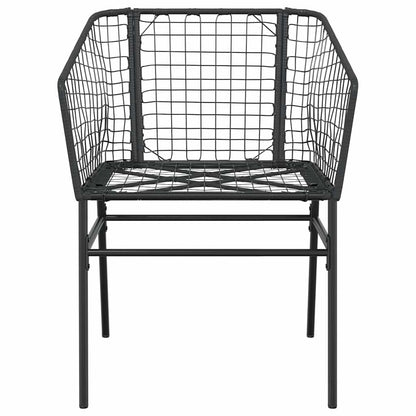 5 Dele Spisebordssæt Til Haven M. Hynder Polyrattan Glas Sort
